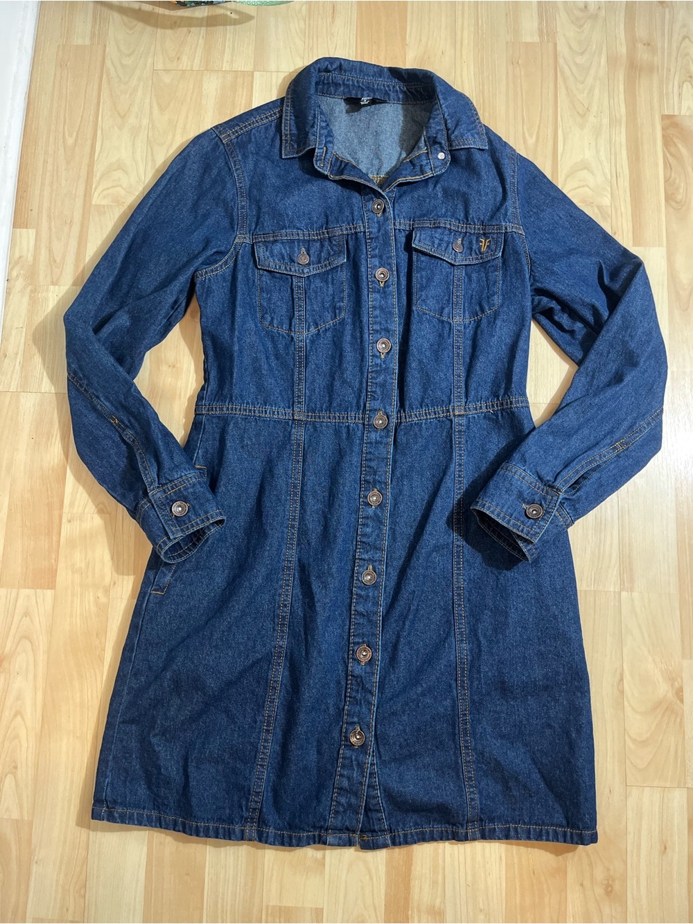 Frye Women's Denim Dress Size Small Dark Wash Mini Dress NEW Button Front